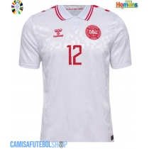 Camisa de time de futebol Dinamarca Kasper Dolberg #12 Replicas 2º Equipamento Europeu 2024 Manga Curta